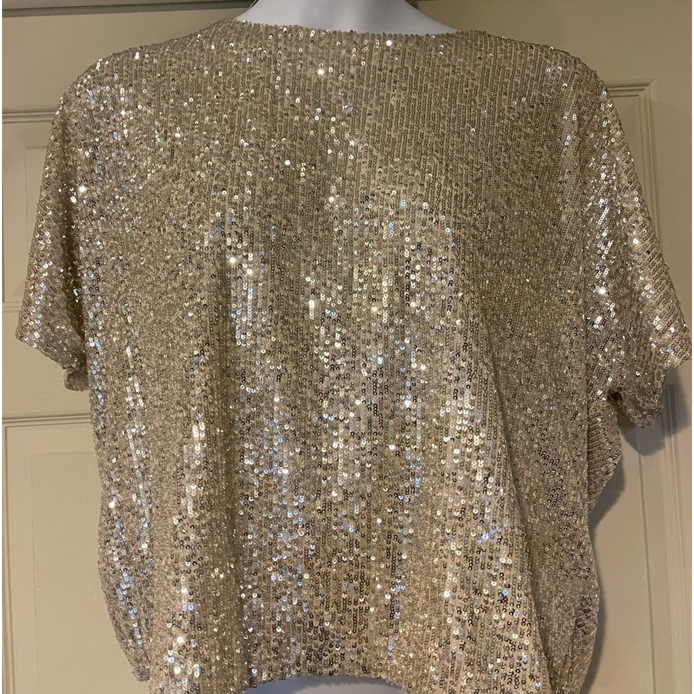 H & M Gold Sequin Top size XL